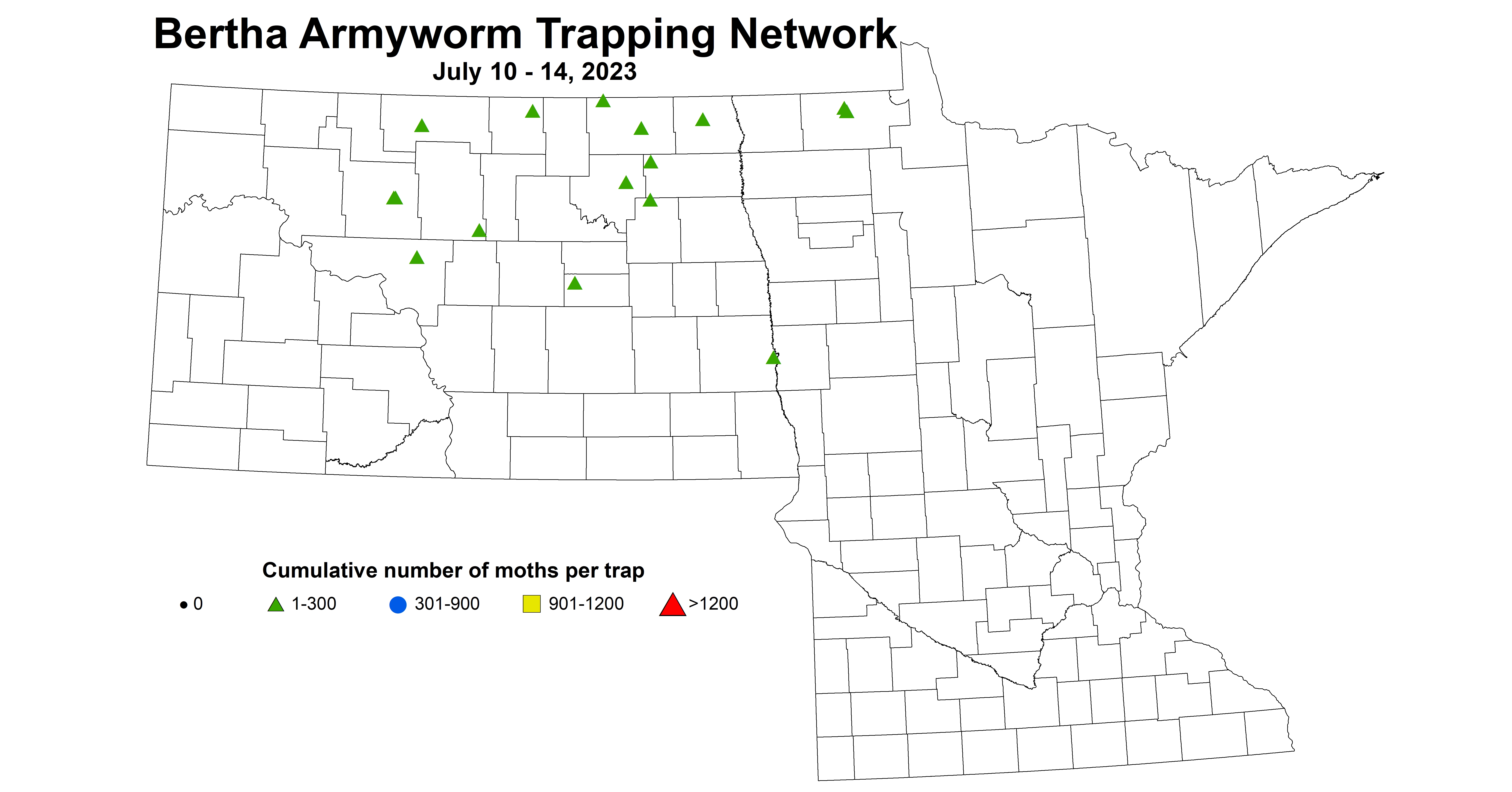 canola bertha armyworm trapping July 10-14 2023