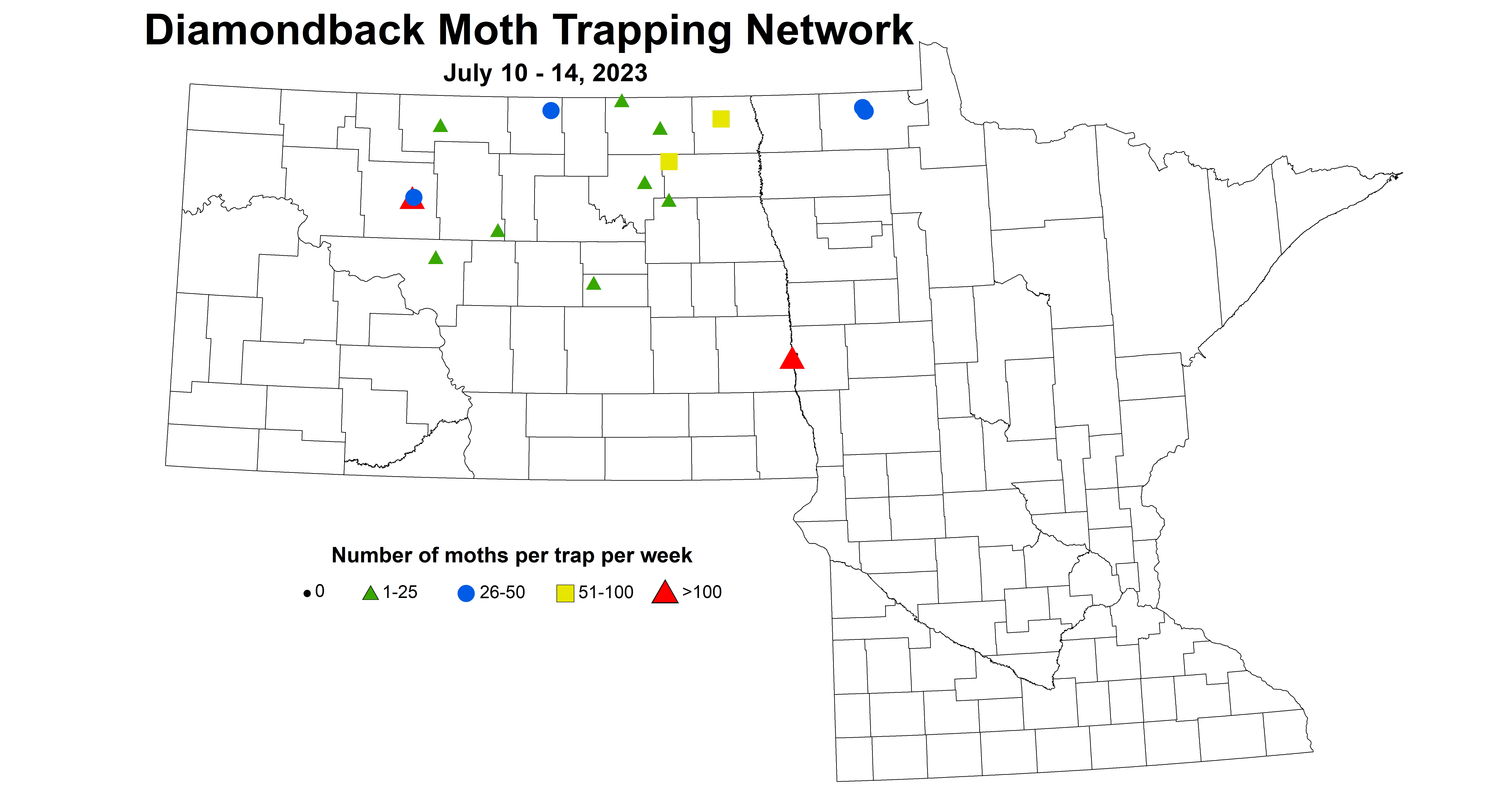 canola diamondback moth trapping July 10-14 2023