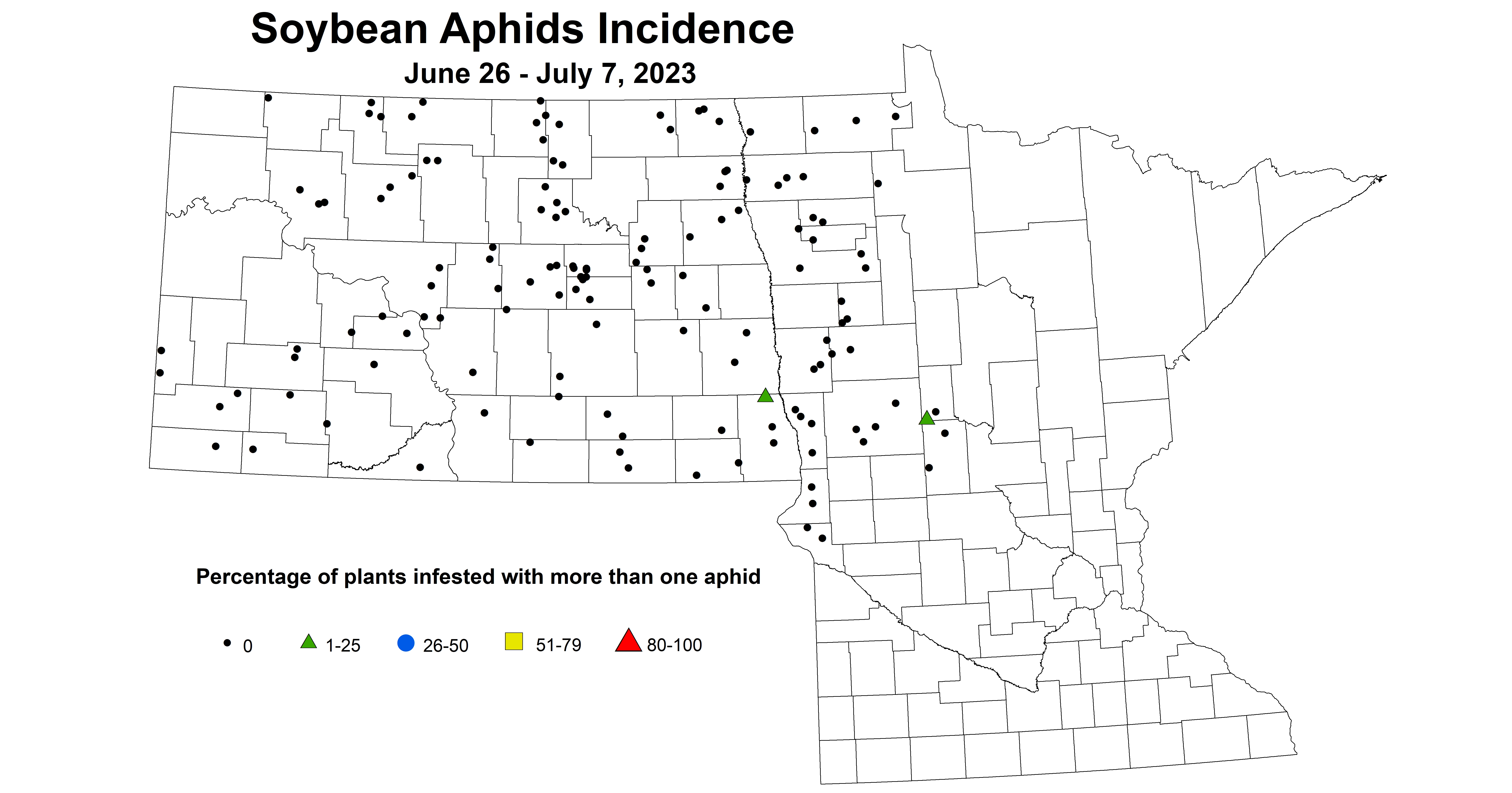soybean aphid incidence June 26 - July 7 2023