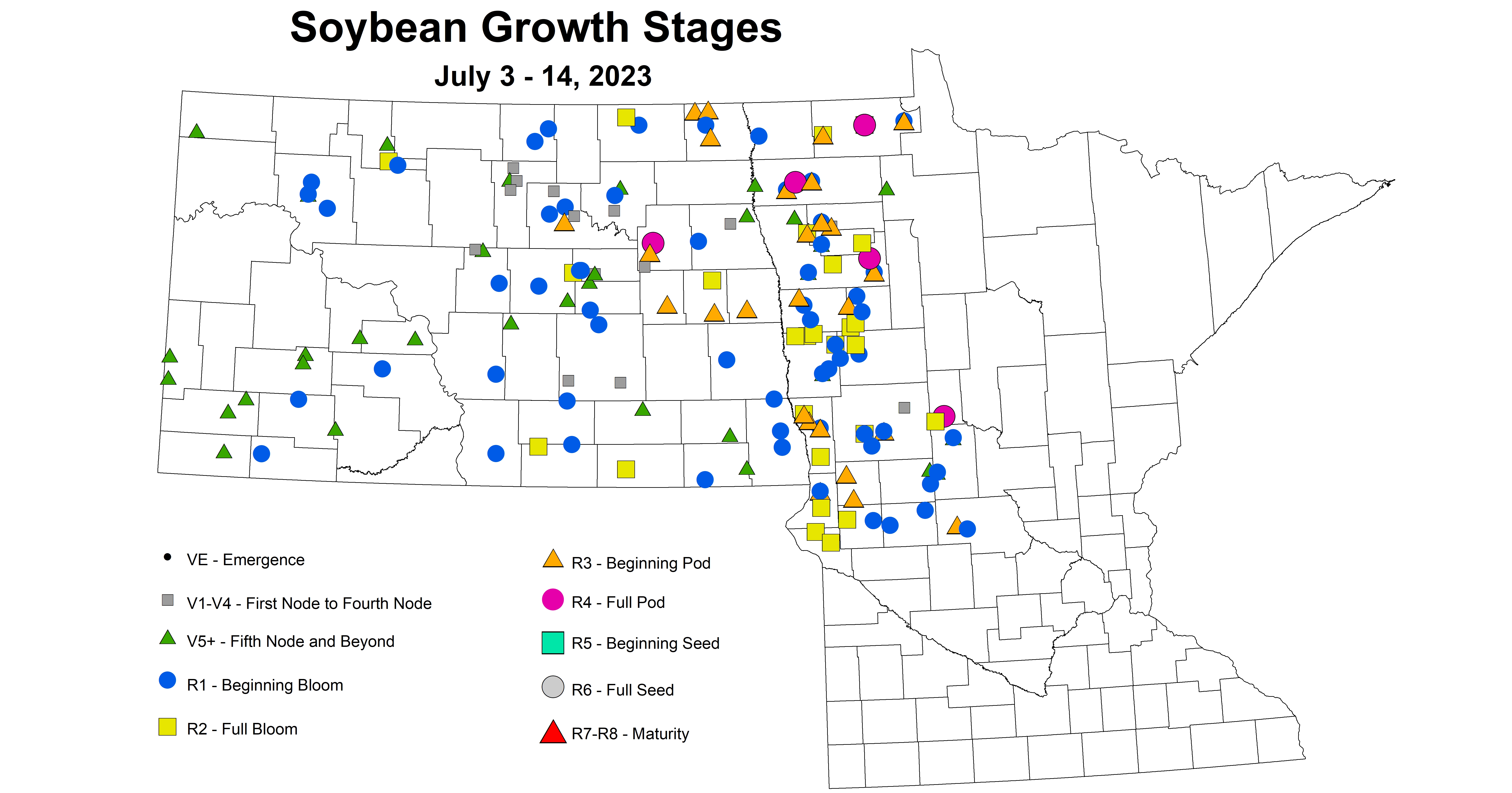 soybean growth stages July 3-14 2023