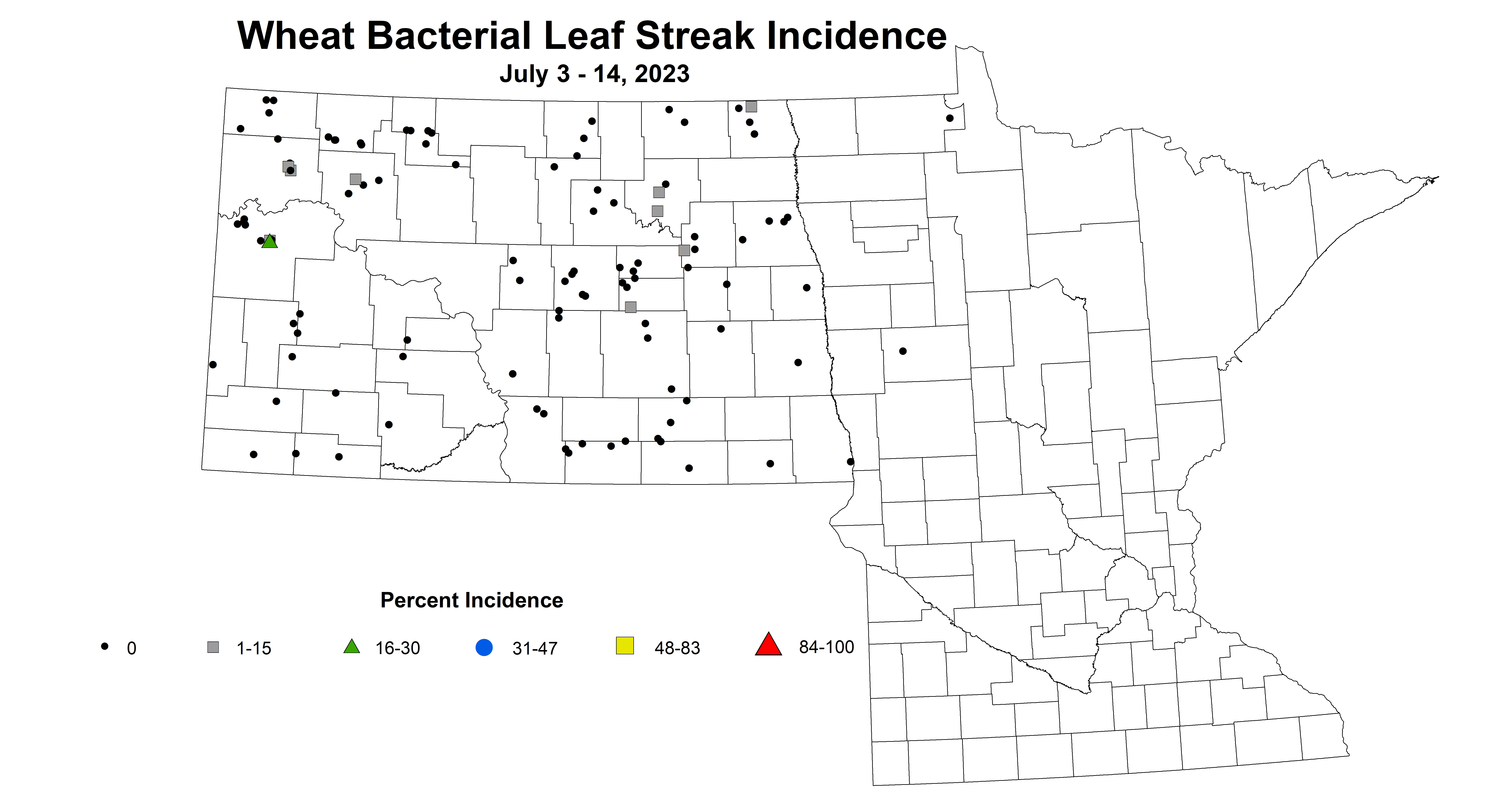 wheat baterial leaf streak incidence July 3-14 2023
