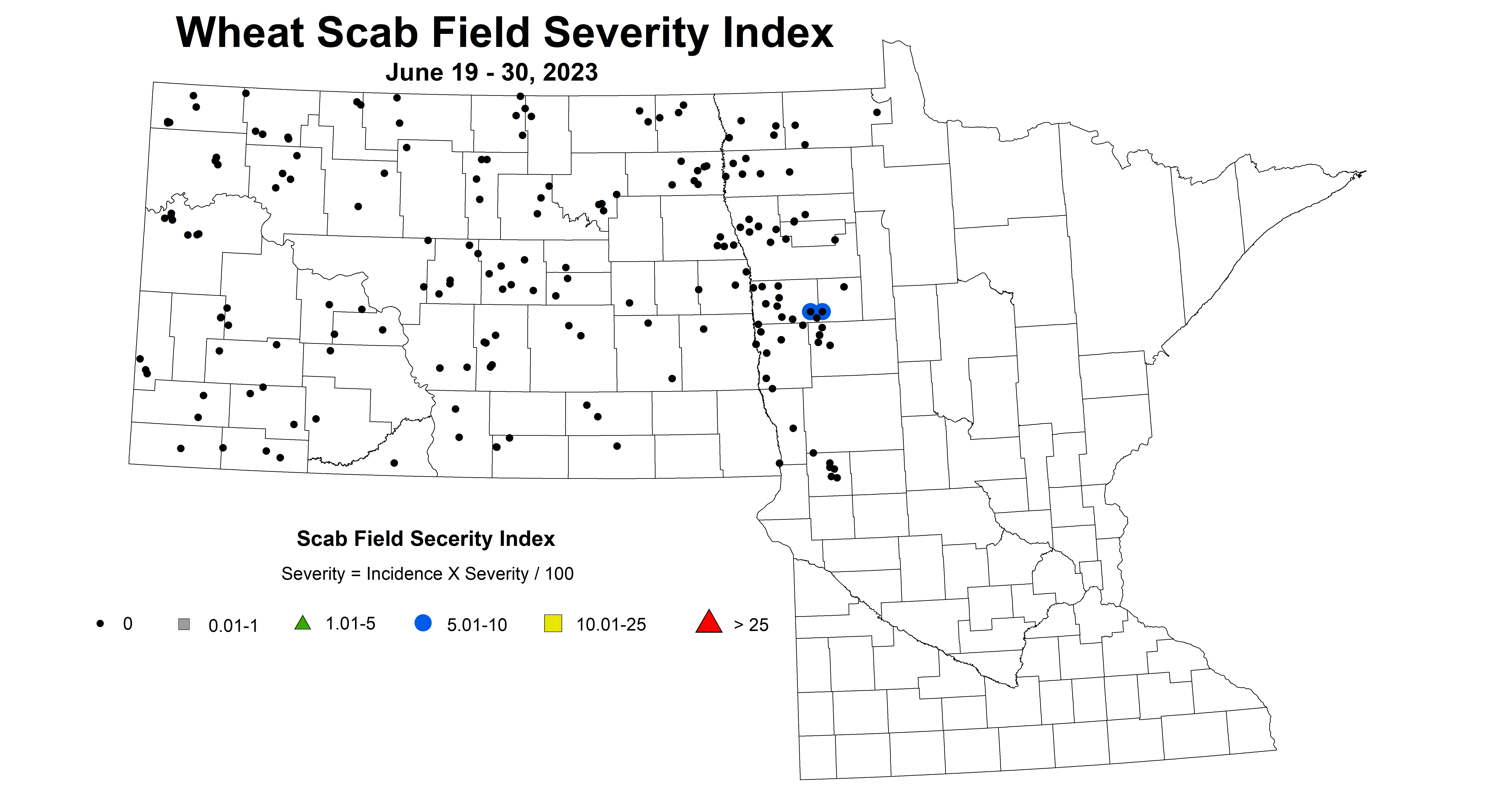 wheat scab index June 19-30 2023