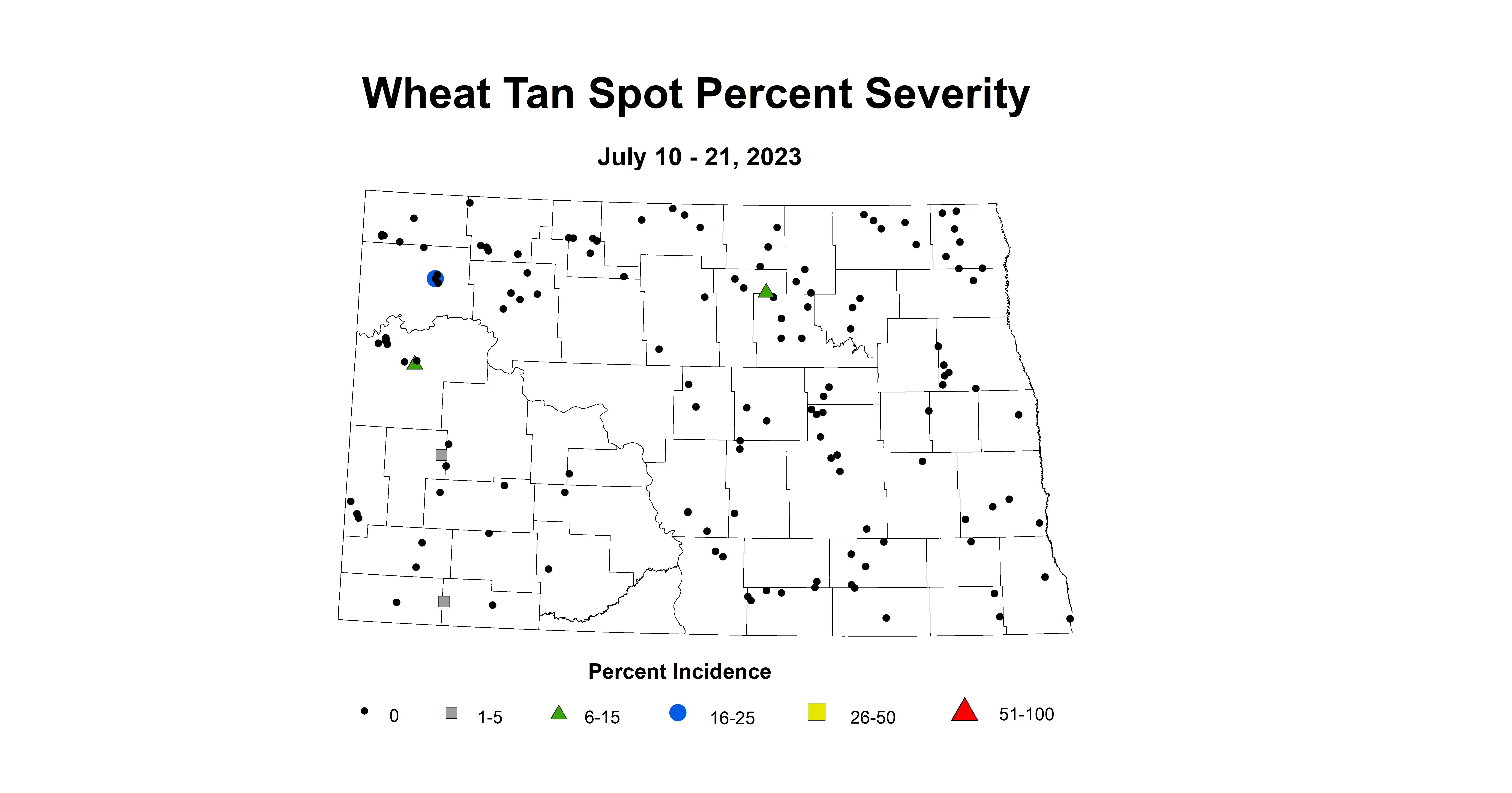 wheat tan spot severity July 10-21 2023