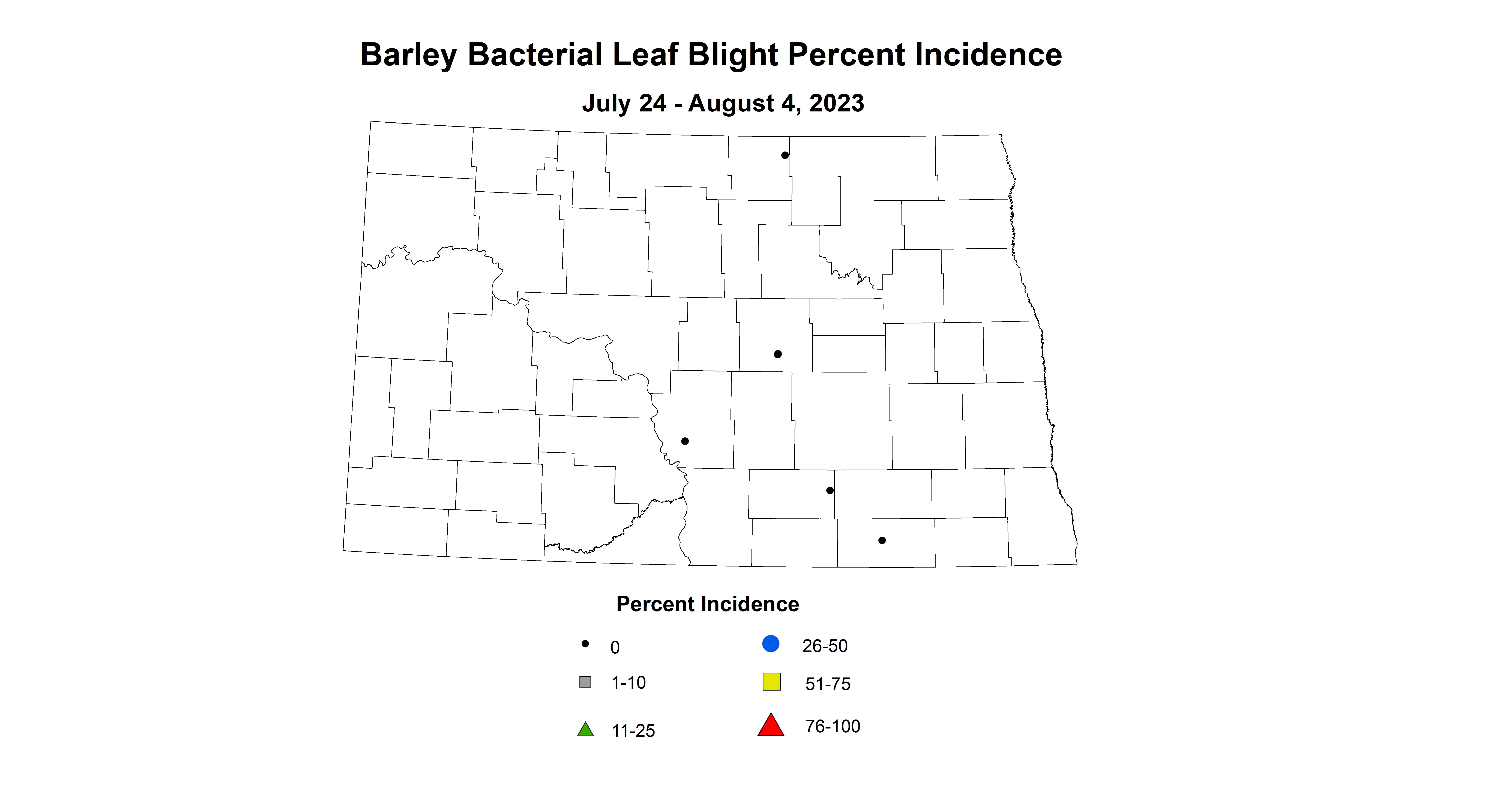 barley baterial leaf blight incidence 7.24-8.4 2023