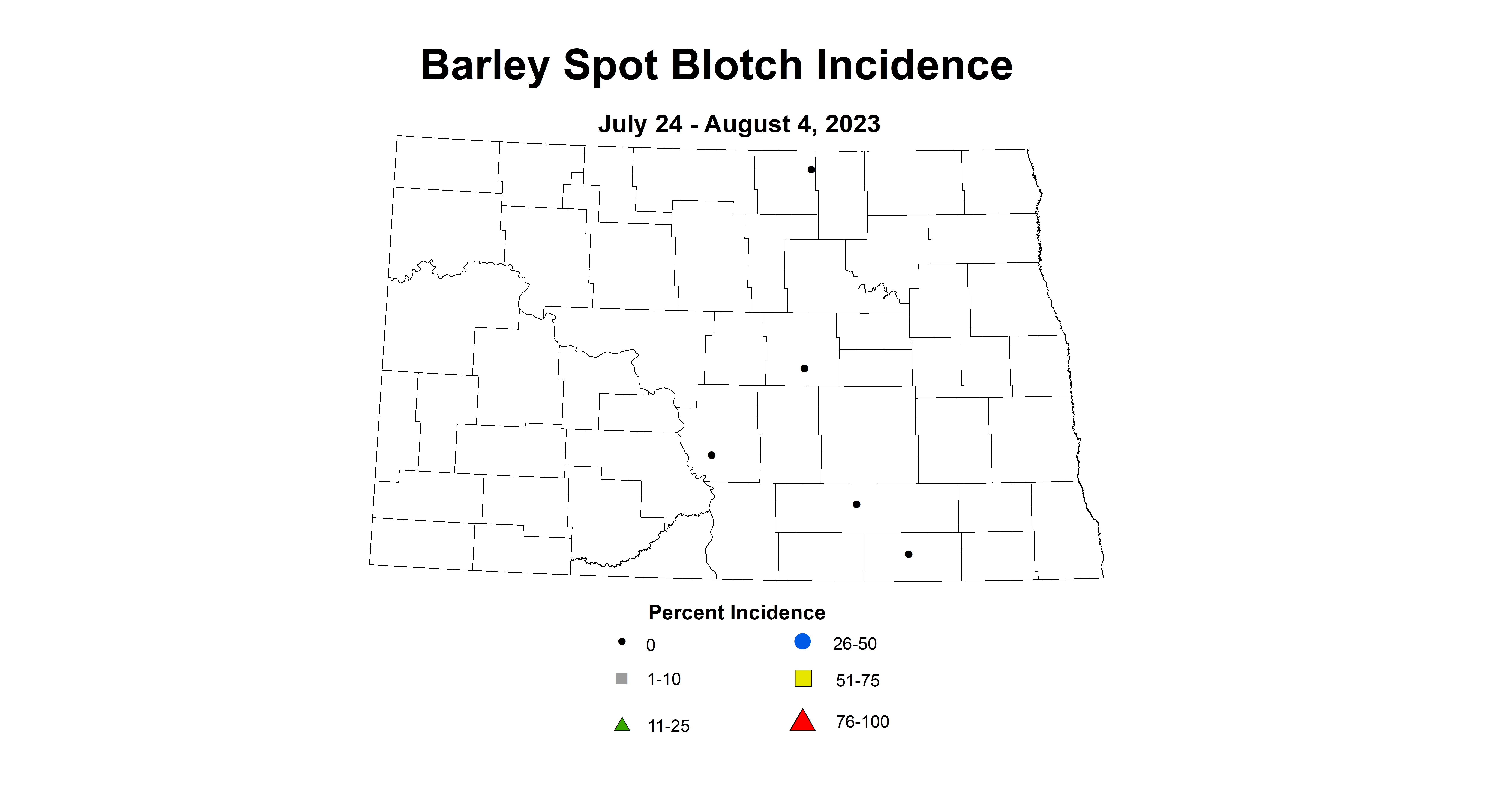 barley spot blotch incidence 7.24-8.4 2023