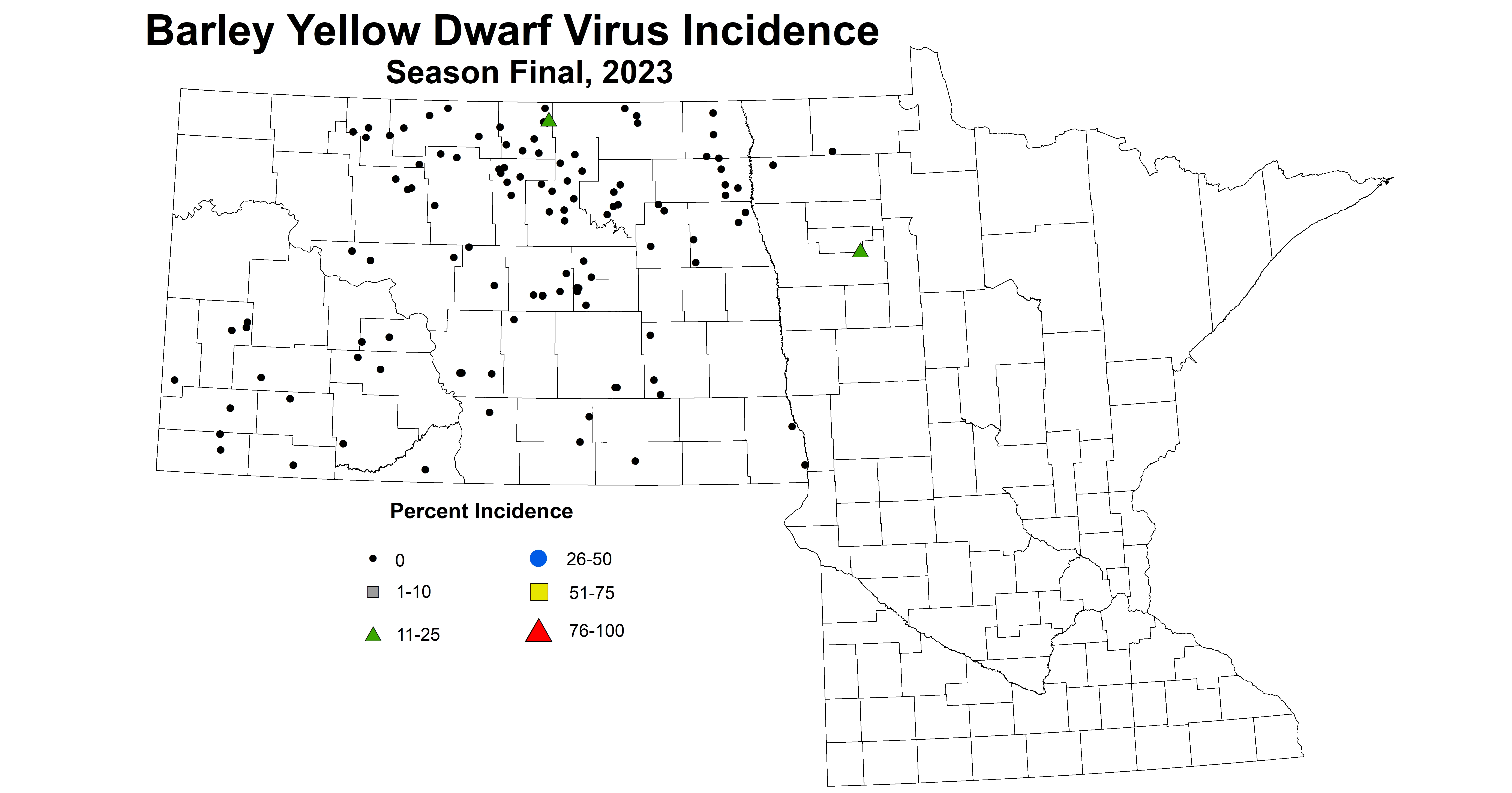 barley yellow dwarf virus incidence season final 2023
