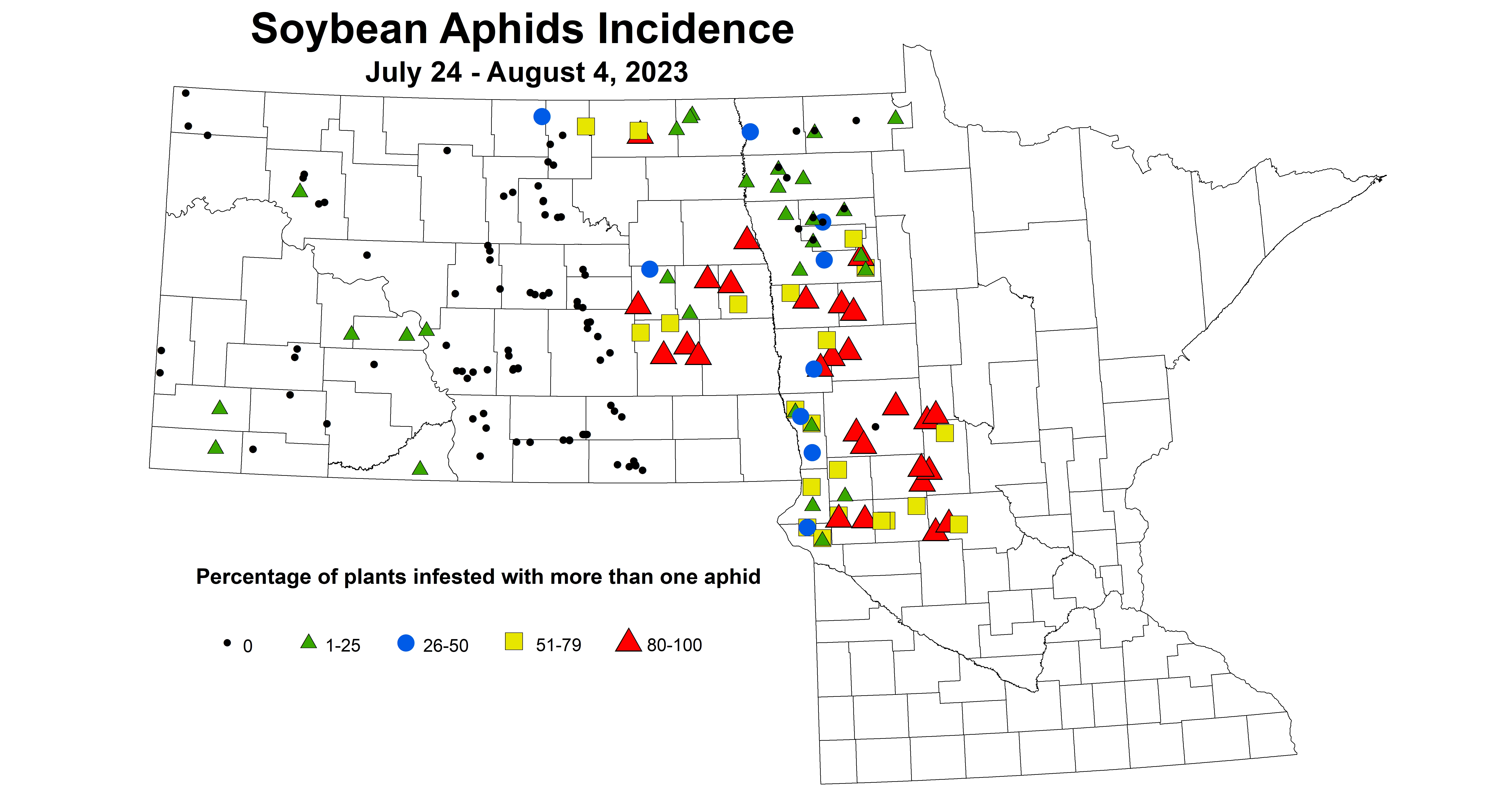 soybean aphids incidence 7.24-8.4 2023