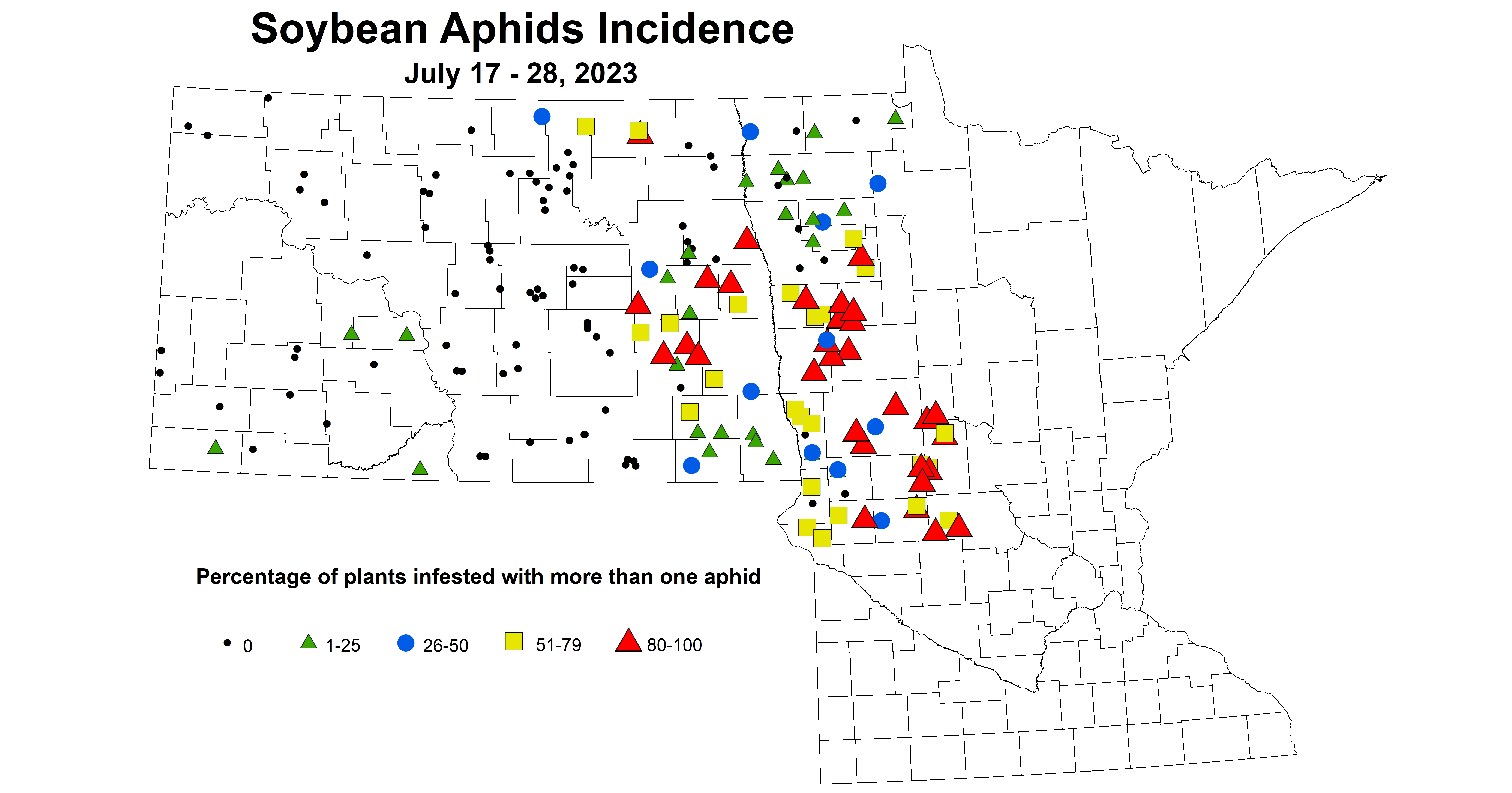 soybean aphids incidence July 17-28 2023