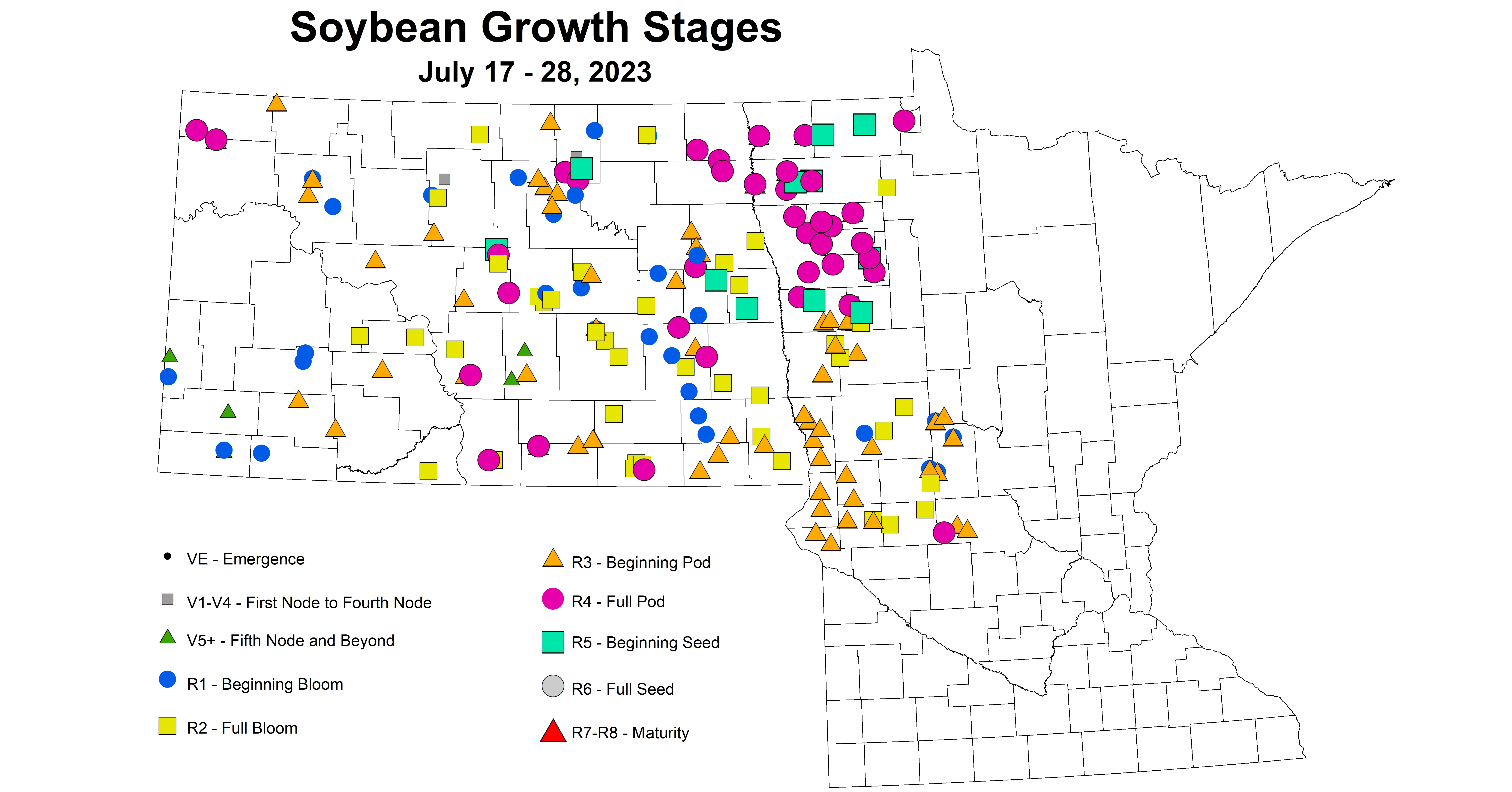 soybean growth stages July 17-28 2023