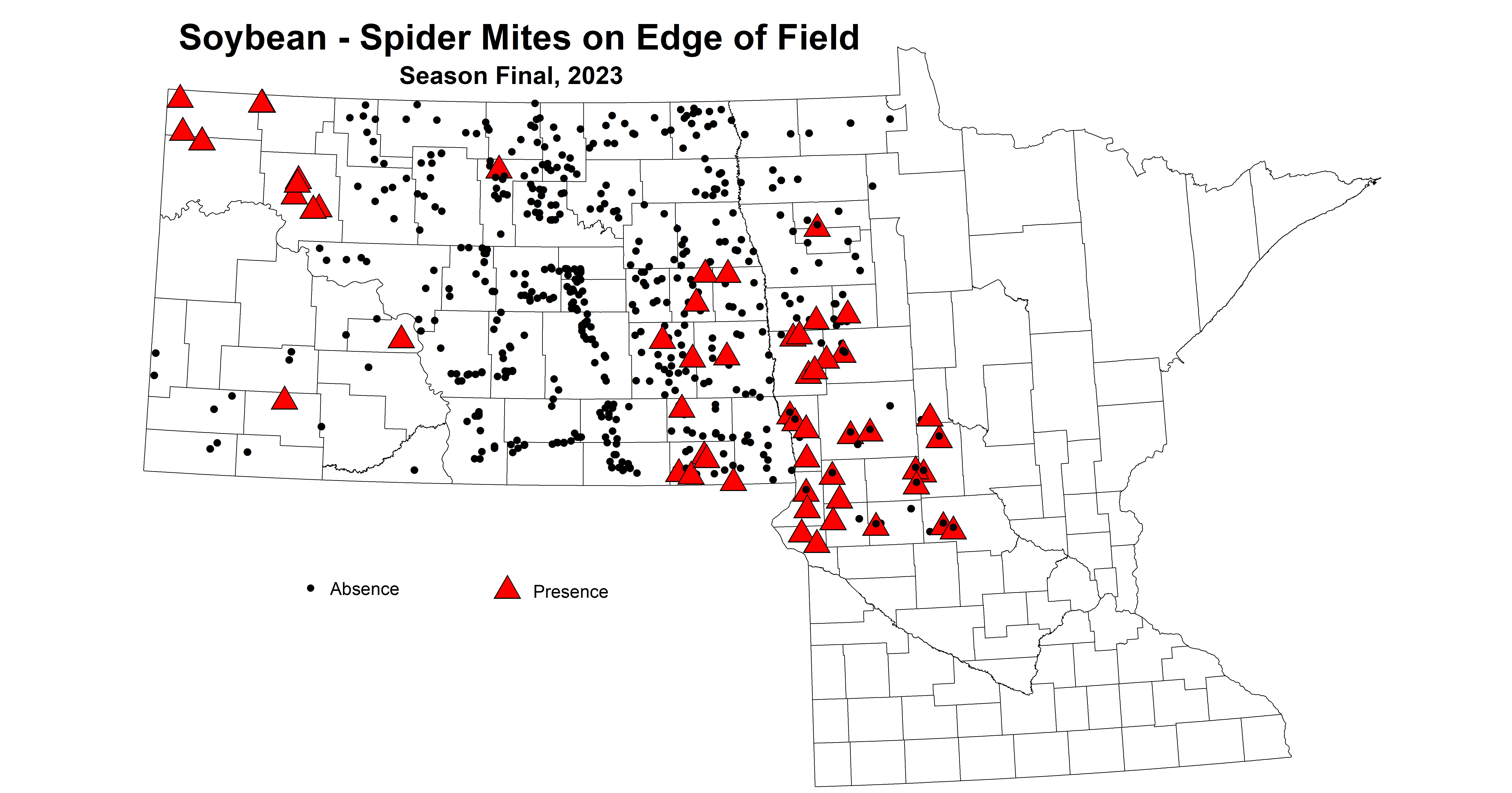 soybean spider mites on edge of field season final 2023