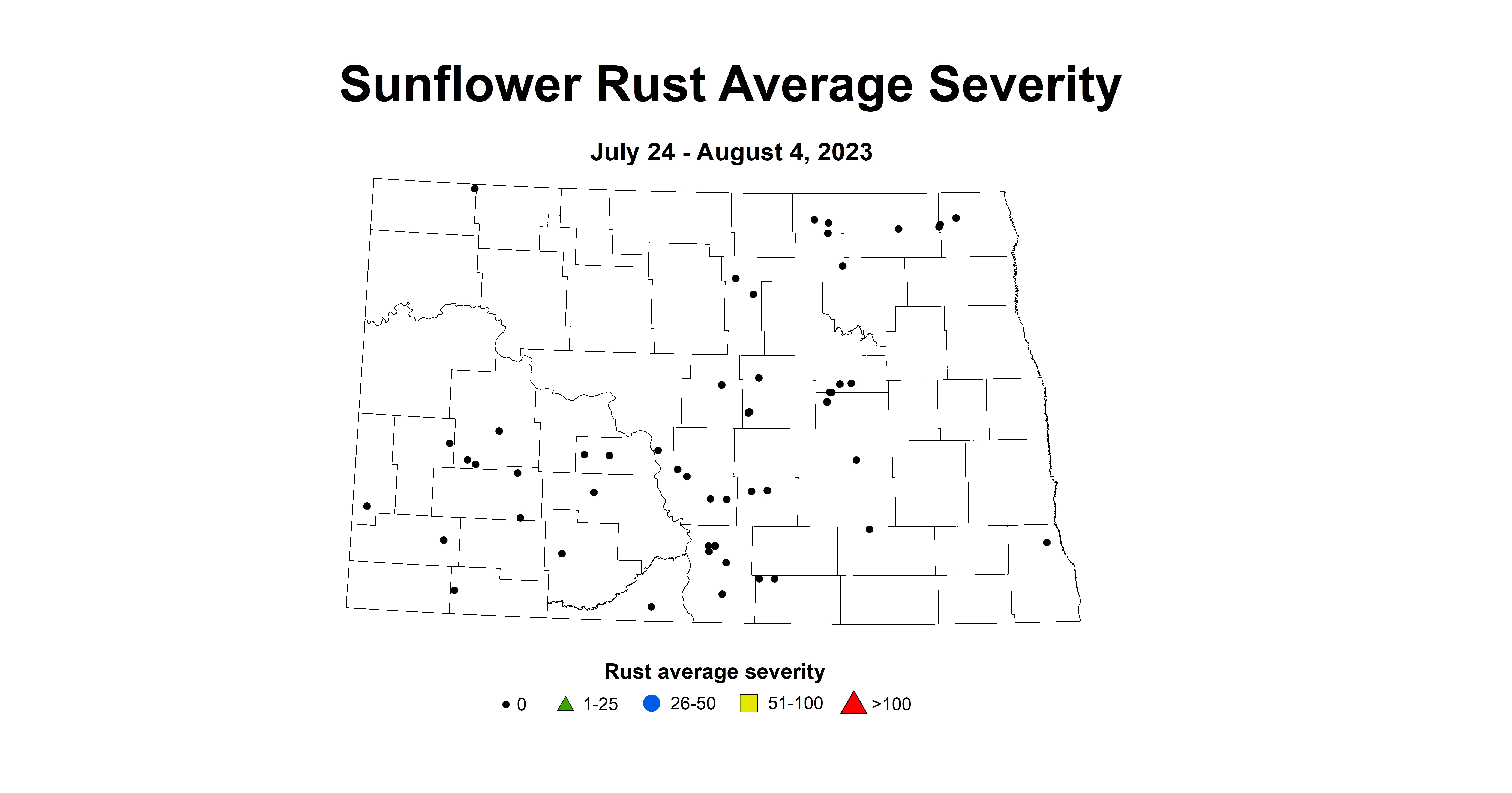 sunflower rust severity 7.24-8.4 2023