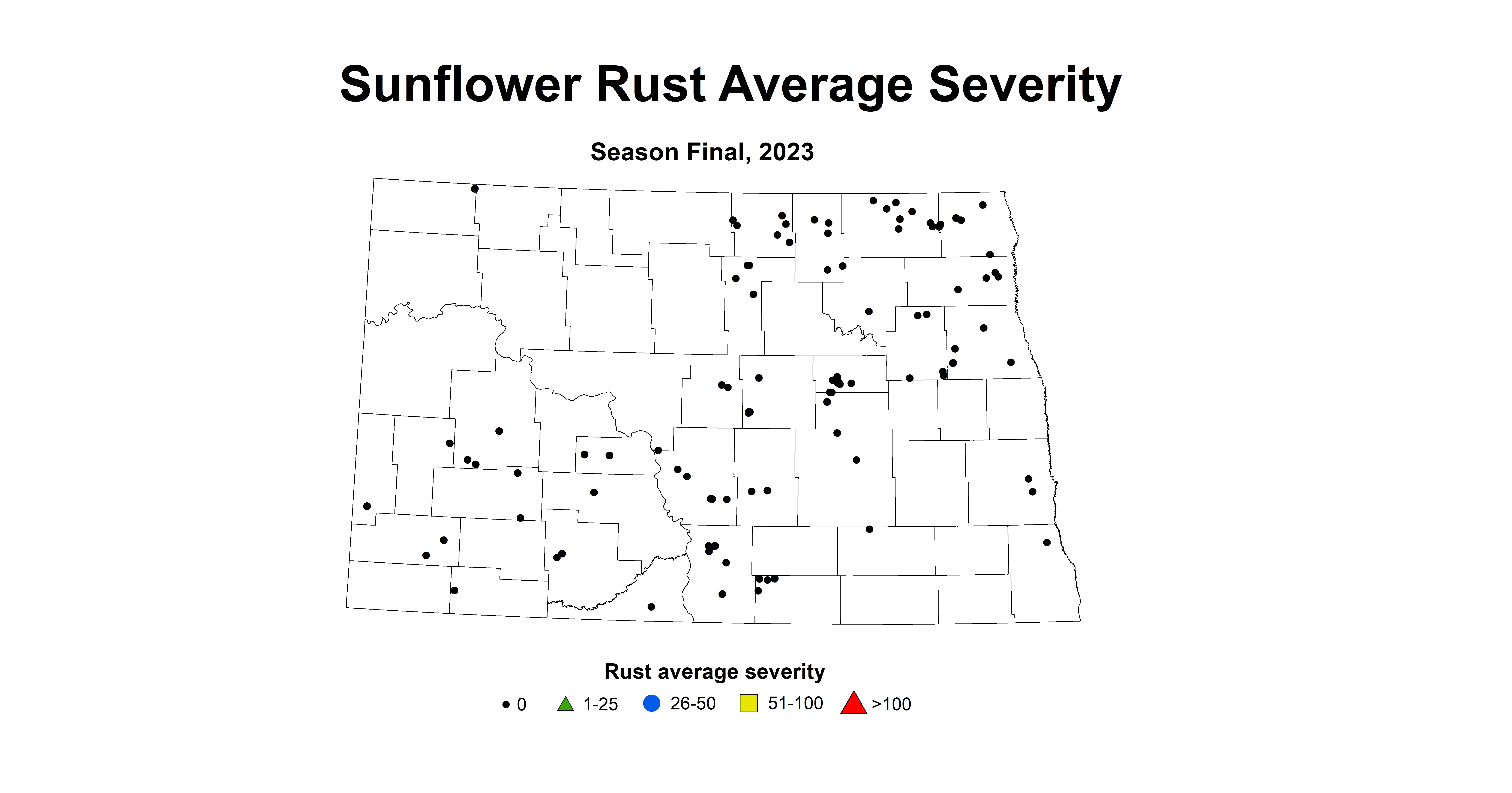 sunflower rust severity season final 2023