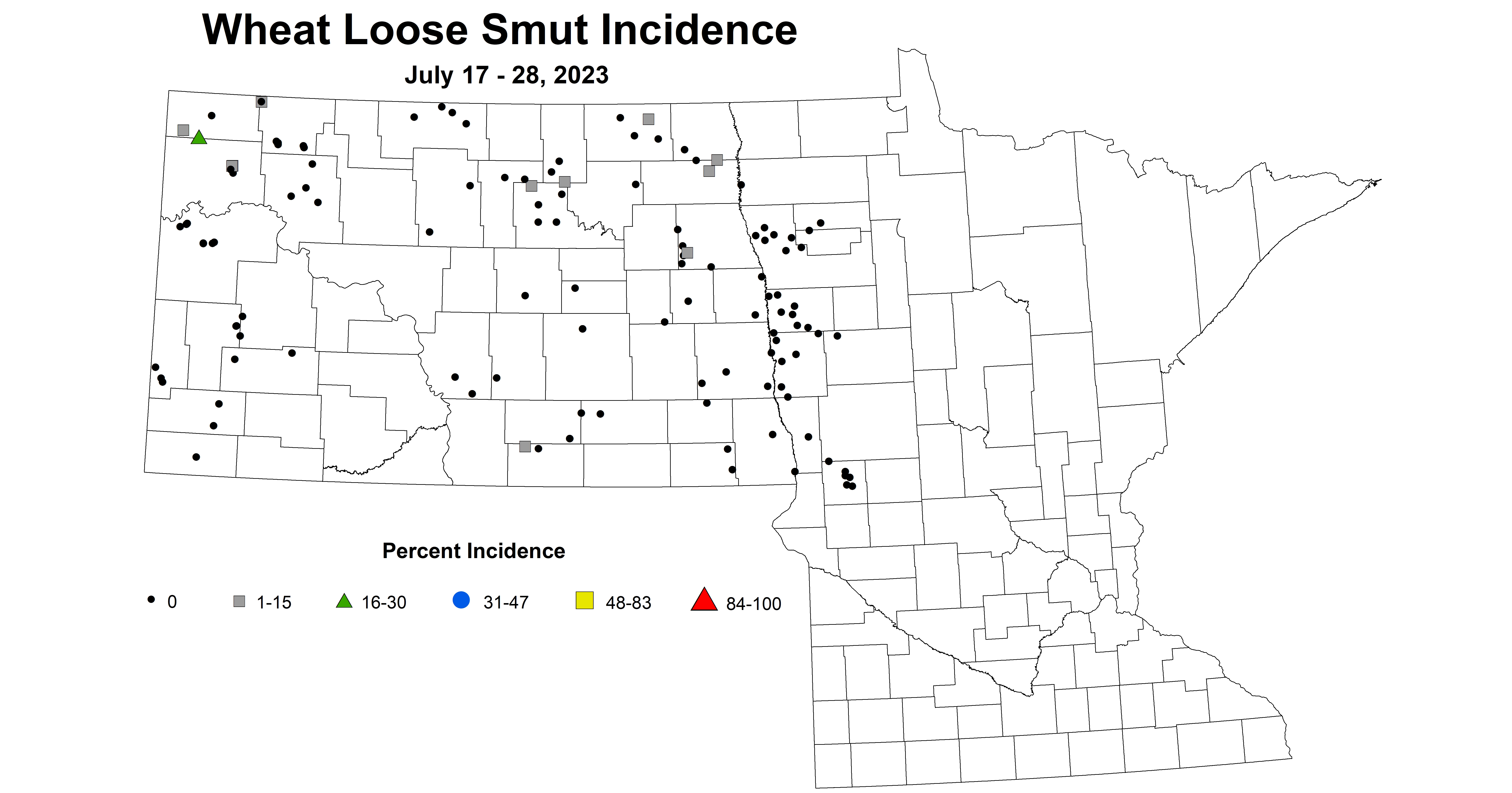 wheat loose smut incidence July 17-28 2023