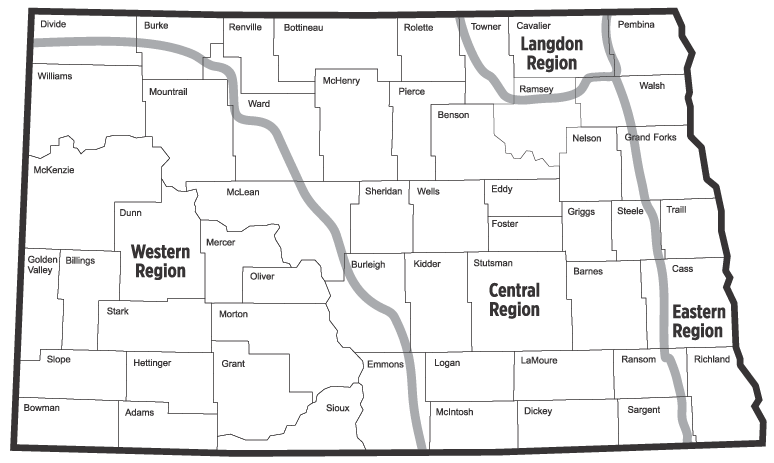 Map of ND