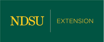 The NDSU Extension logo on a green background with "NDSU" and "Extension" in gold font, separated by a white vertical line between them.