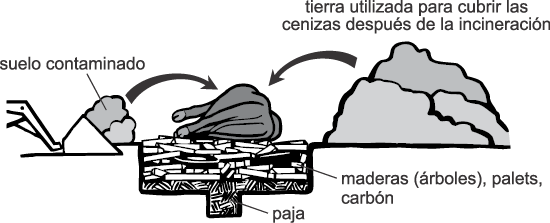 Figure C. Cross section of pit ready for burning