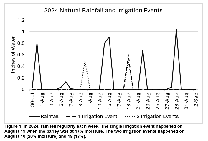Figure showing 2024 rainfall and irrigation events.