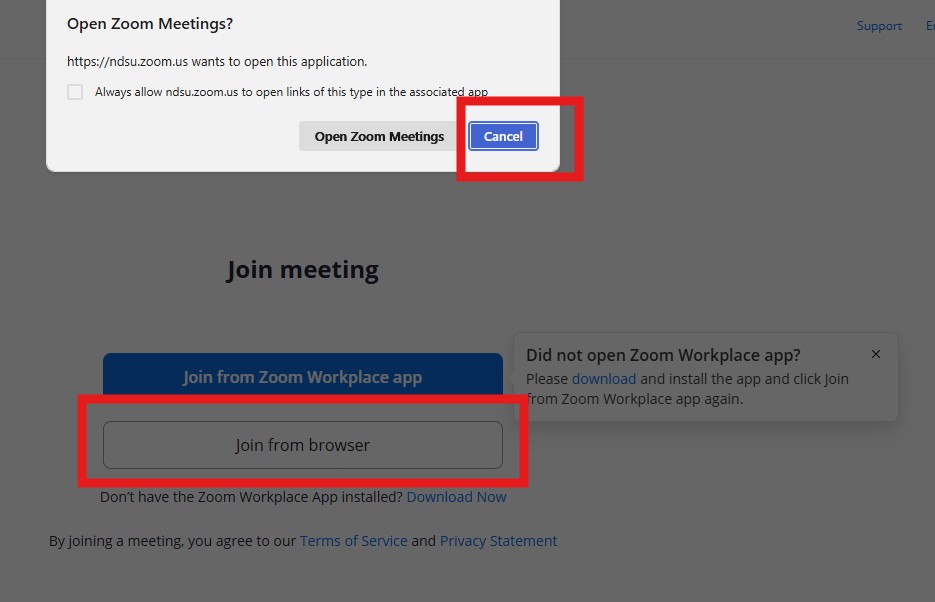 instructions on how to join Zoom meeting
