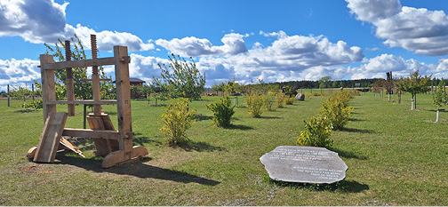 Cider press at Pembina County Community Orchard