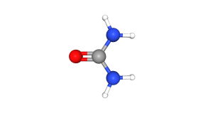 Figure 15.19 Urea 3-D image. Gray is C, red is O, blues are H (PubChem, n.d.)