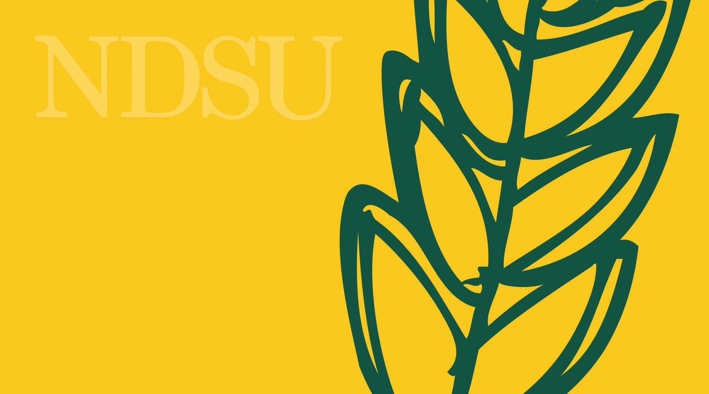 ndsu with green wheat on gold background