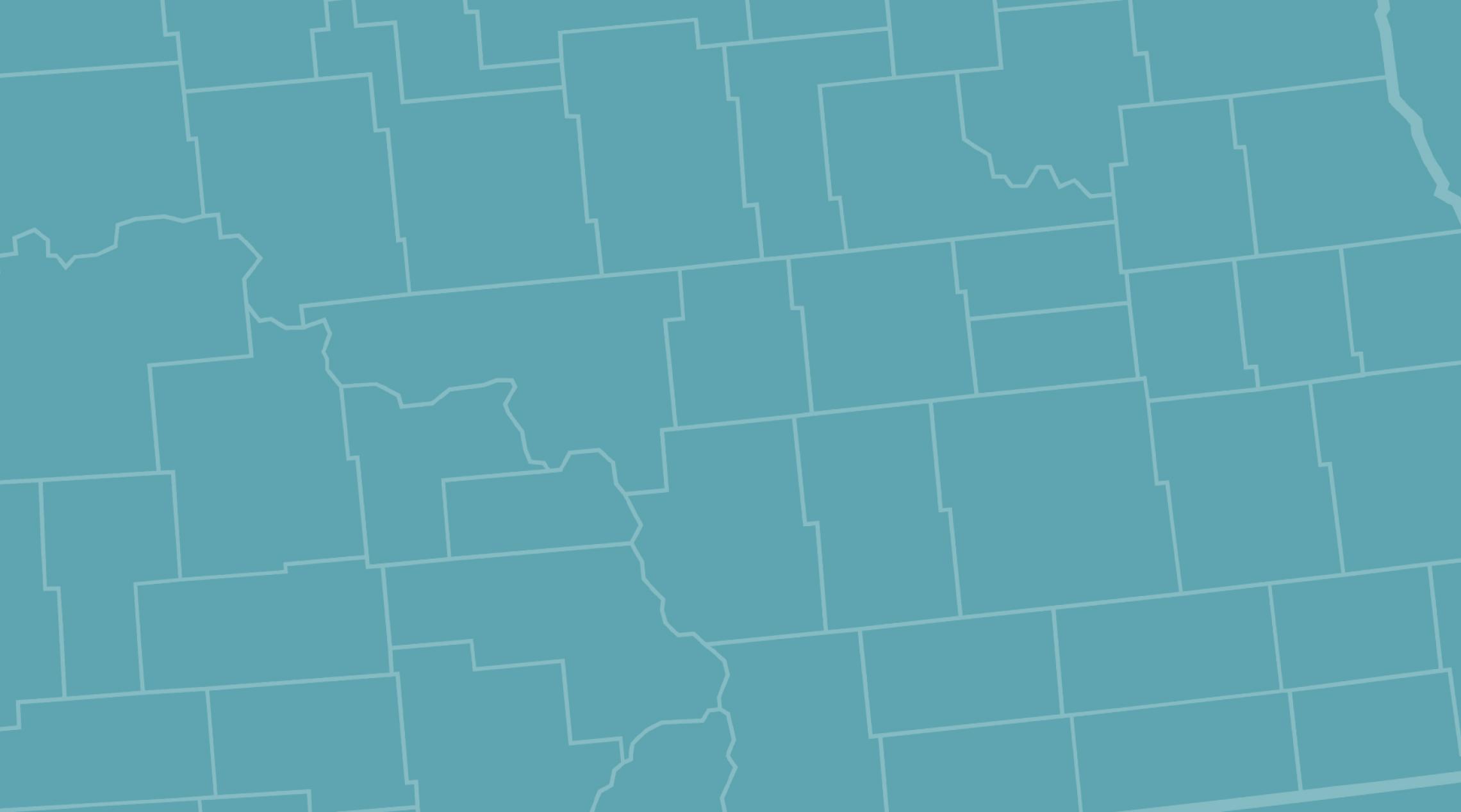 ND county outline map blue