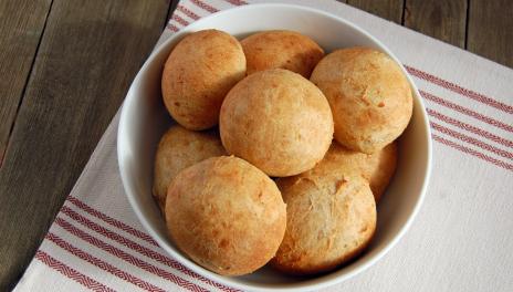 Potato Bread Rolls, baked and stacked in a bowl