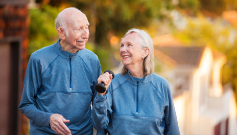 older couple exercising outside