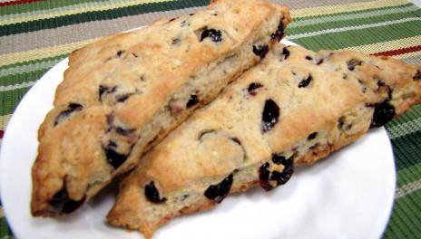 A plate of blueberry scones