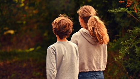 boy and girl standing together 