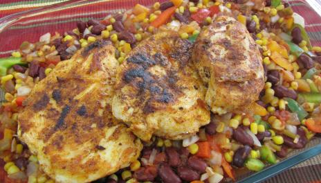 Blackened Chicken and Beans