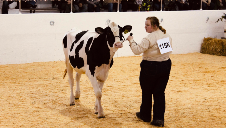 Allee Boyer with dairy cow