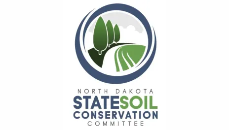North Dakota State Soil Conservation Committee white banner with logo