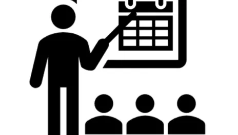 Icon of a classroom and calendar