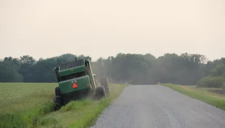 Following safe practices while haying ditches can prevent damage and injuries. 