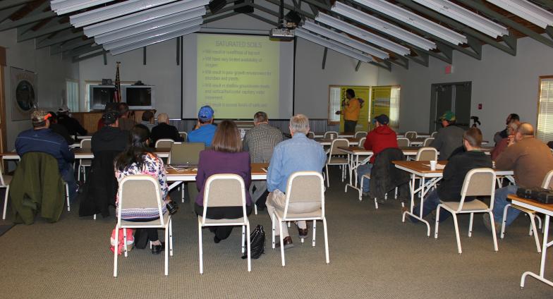 Picture of a soil health workshop at the Langdon REC.