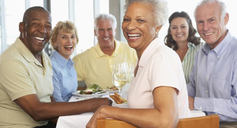Older adults around table