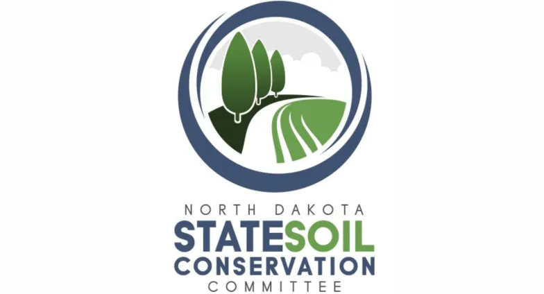 North Dakota State Soil Conservation Committee white banner with logo