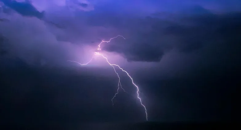 lightning in a night sky