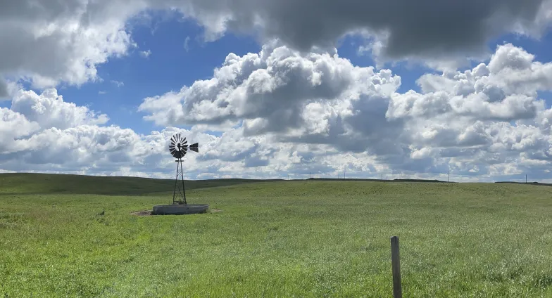 Logan County landscape with windmill