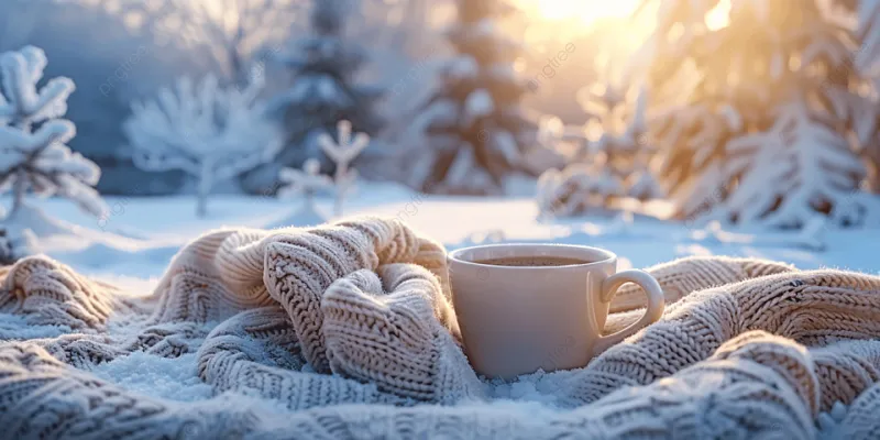 coffee blanket winter