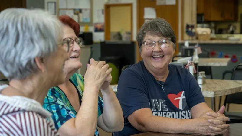 Older adults laughing