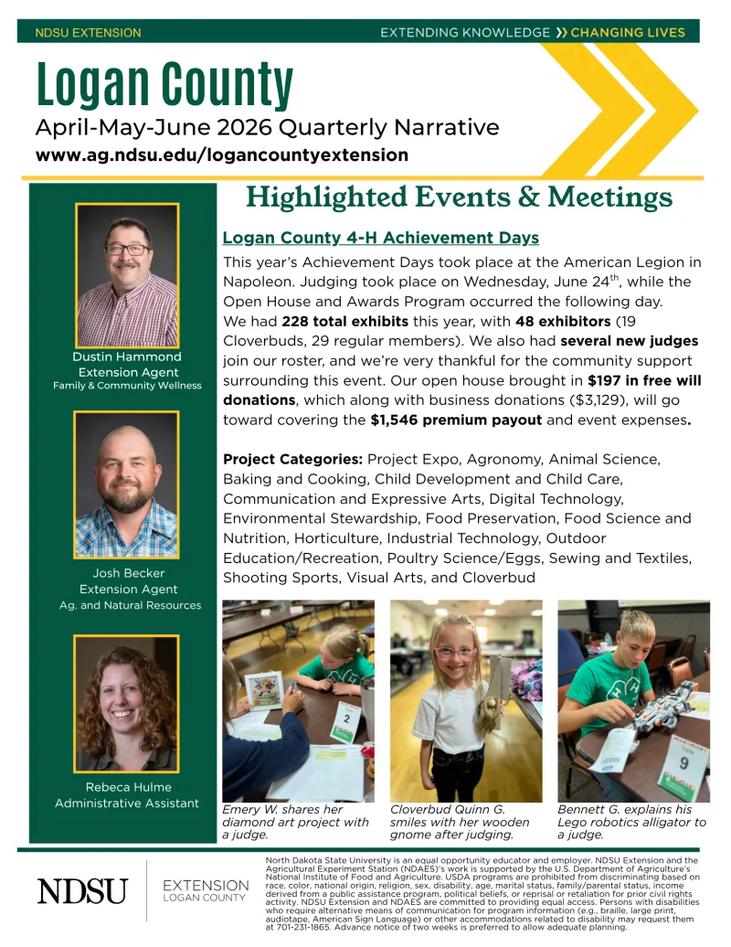 Logan County 2nd Quarter Narrative 2026 page 1