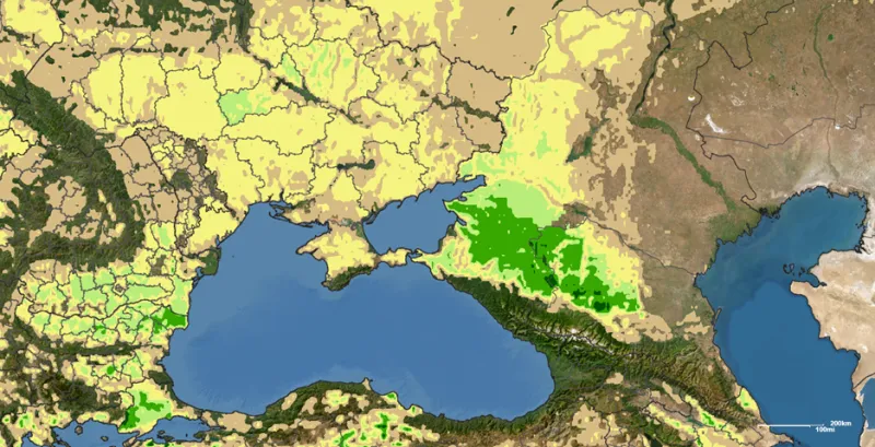 Black Sea Region Wheat Production and Damaged Port Locations