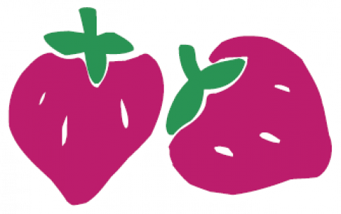 drawing of two strawberries