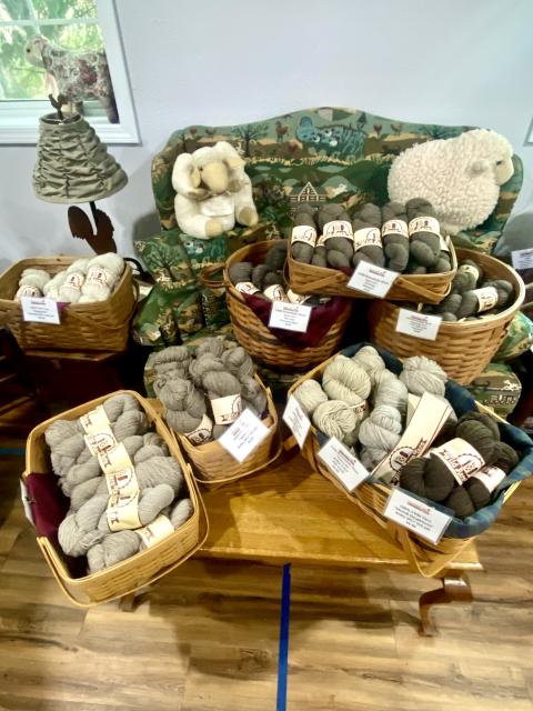 artisanal yarns on display