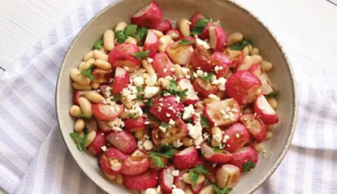 Roasted Radish and White Bean Salad