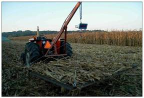 Field drying baskets for in-situ moisture relation measurement of corn stover.