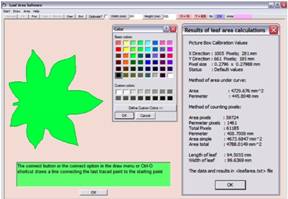 Software for leaf area measurement.