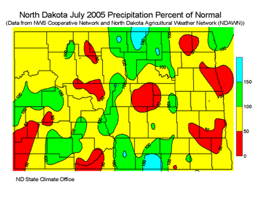 July Percent Of Normal Precipitation